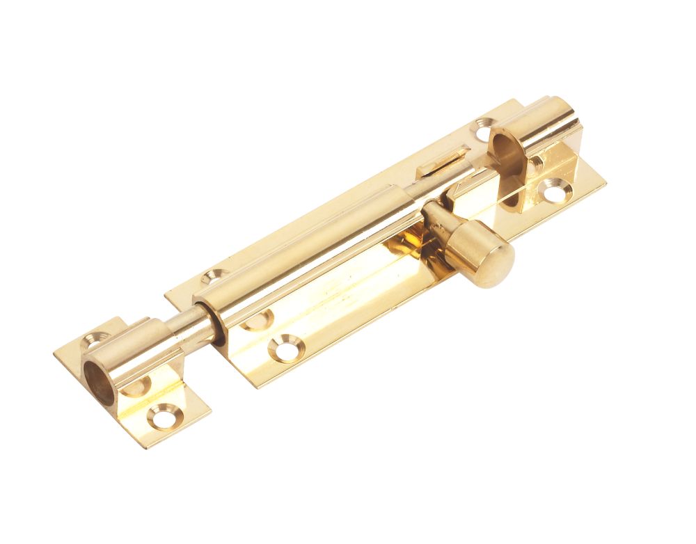 Targette droite en laiton poli 76mm 