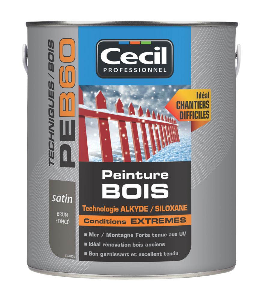 Peinture pour bois Cecil Professionnel marron foncé satiné 2,5L