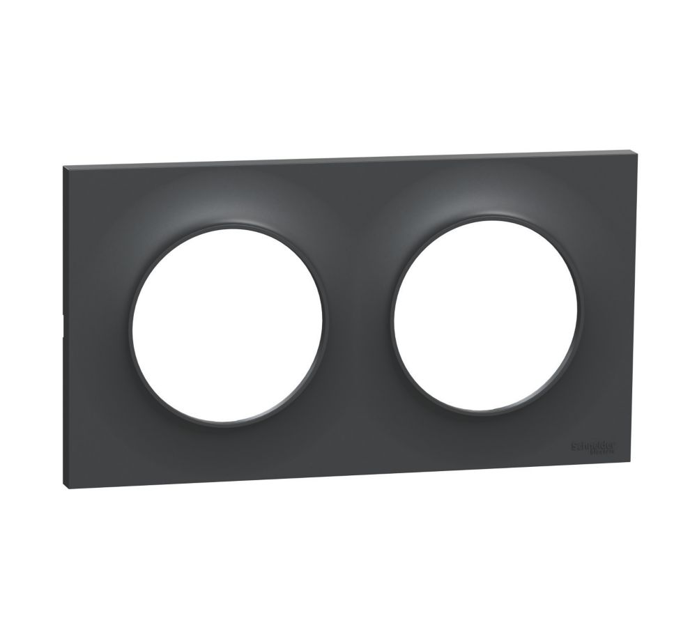Plaque de finition 2 postes Odace Styl Anthracite Schneider