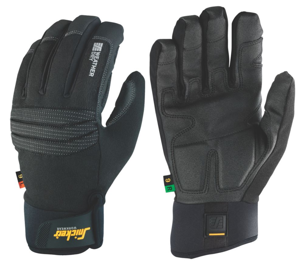 Gants de manutention Snickers Weather Dry noirs taille L
