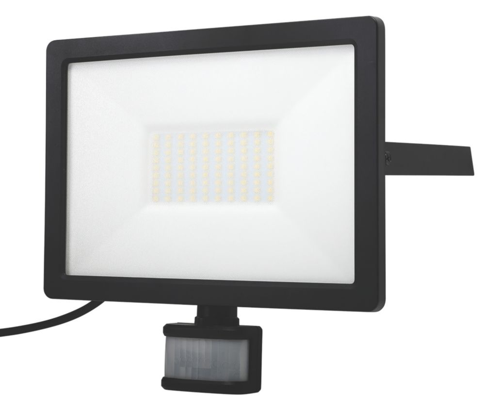 Projecteur LED extérieur noir LAP avec détecteur 5000K IP65 5000lm