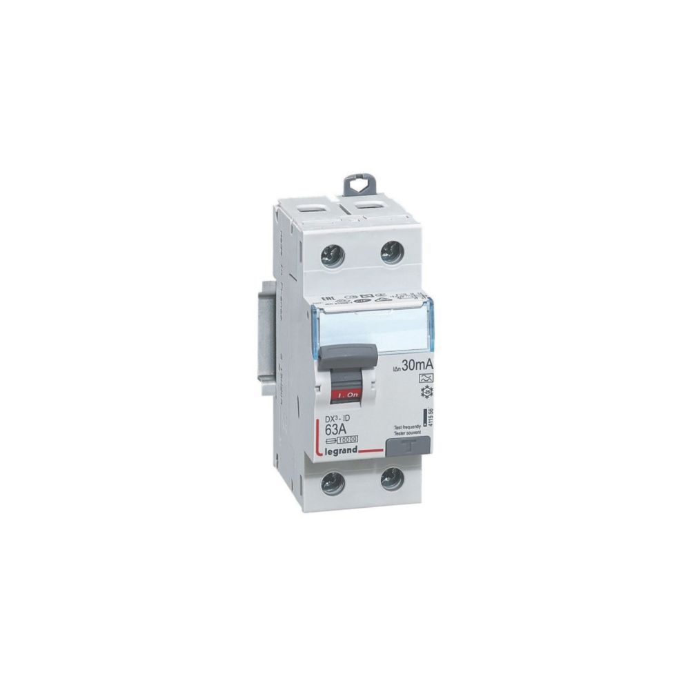 Interrupteur différentiel 63A type A 30mA 1P+N DX3 Legrand