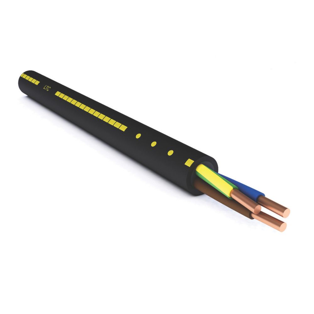 Câble électrique rigide R2V 3G1,5mm² 300m touret, noir