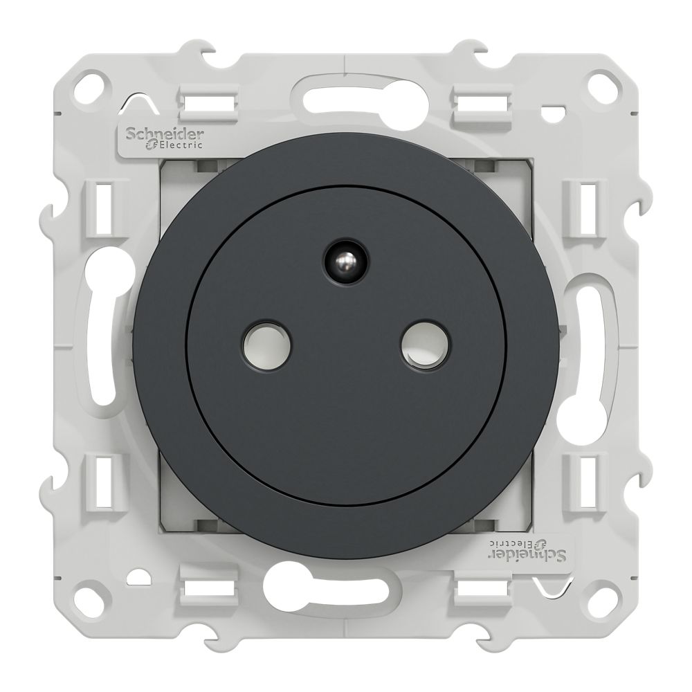 Prise terre affleurante 1 poste Odace Anthracite Schneider
