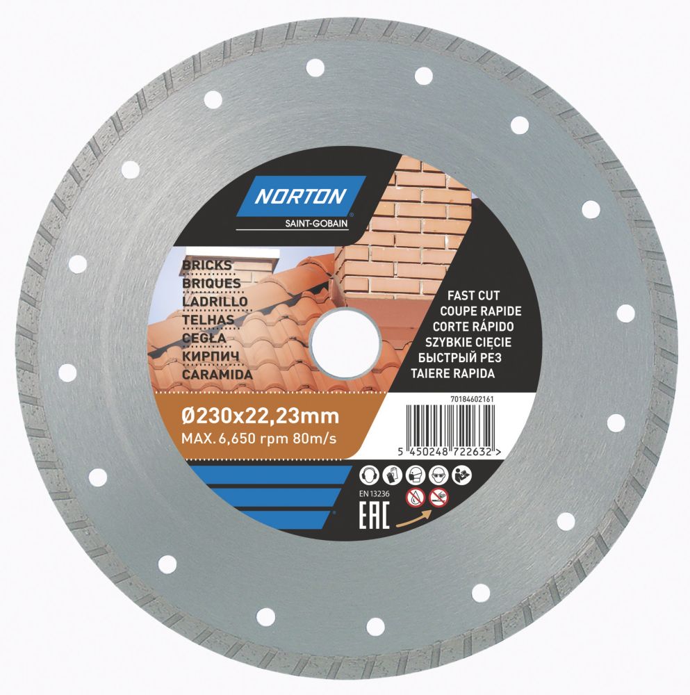 Disque diamant multi matériaux 230 x 22,23mm Norton