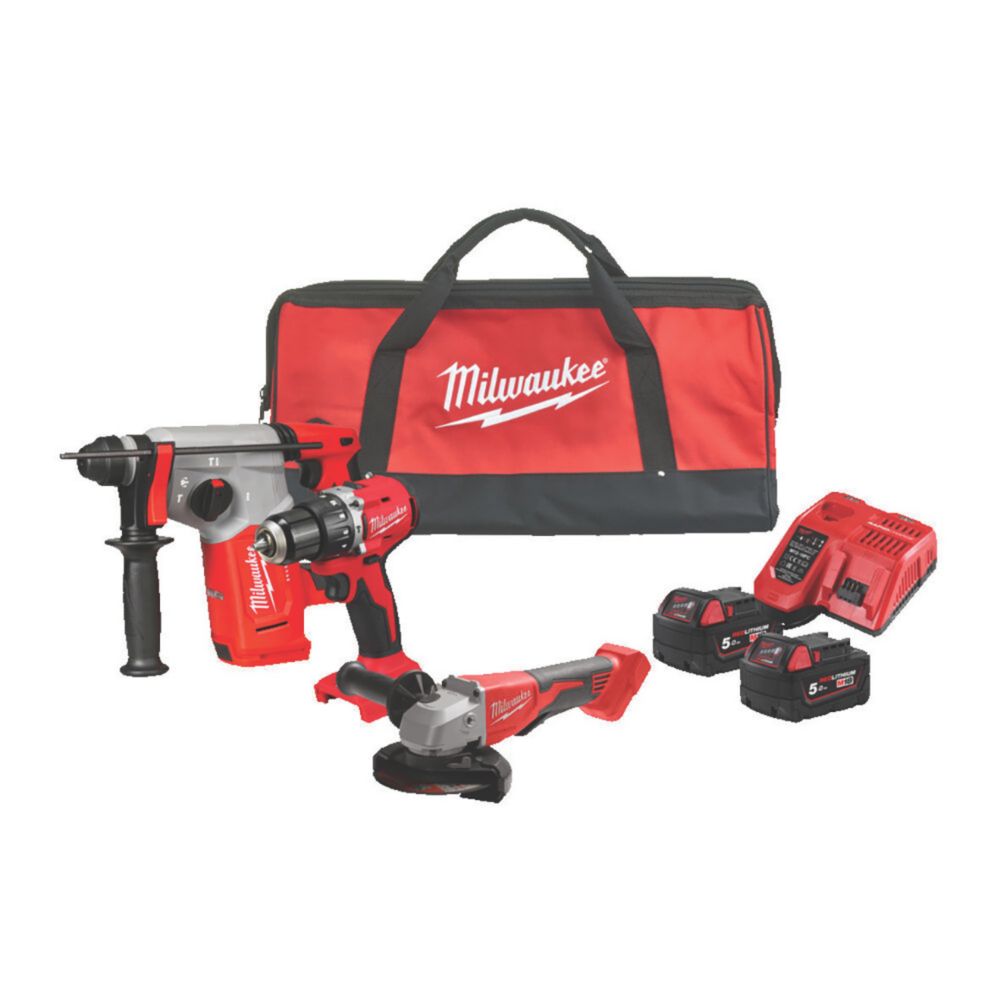 Pack de 3 outils 18V sans fil brushless 2 batteries Li-ion RedLithium 5,0Ah M18 BLPP3C-502 Milwaukee