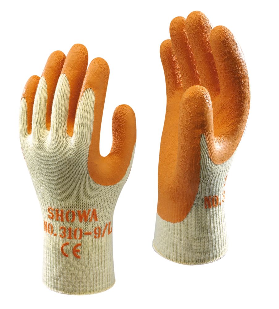 Gants de chantier Showa 310 Original orange taille L, Gant de protection