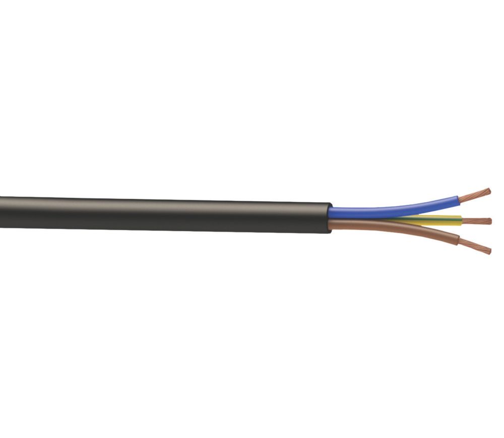 Câble électrique souple HO7RN-F 3G2,5 mm² 10m noir