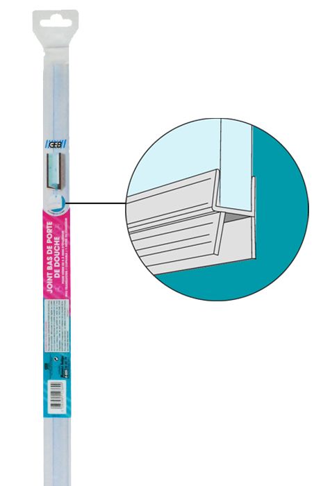 Joint étanche avec levre pour bas de porte de douche 6-8mm d'épaisseur -  Soglass