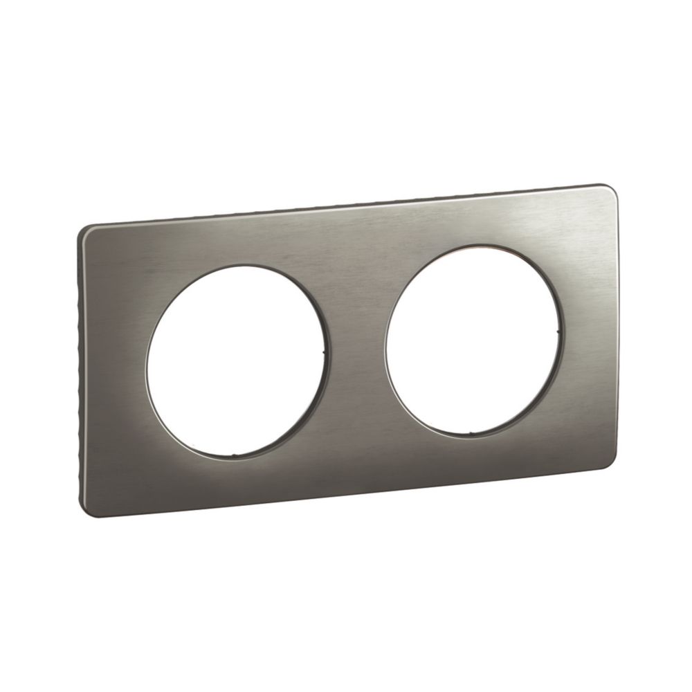Plaque de finition en saillie Legrand Céliane, 2 postes, acier inoxydable 