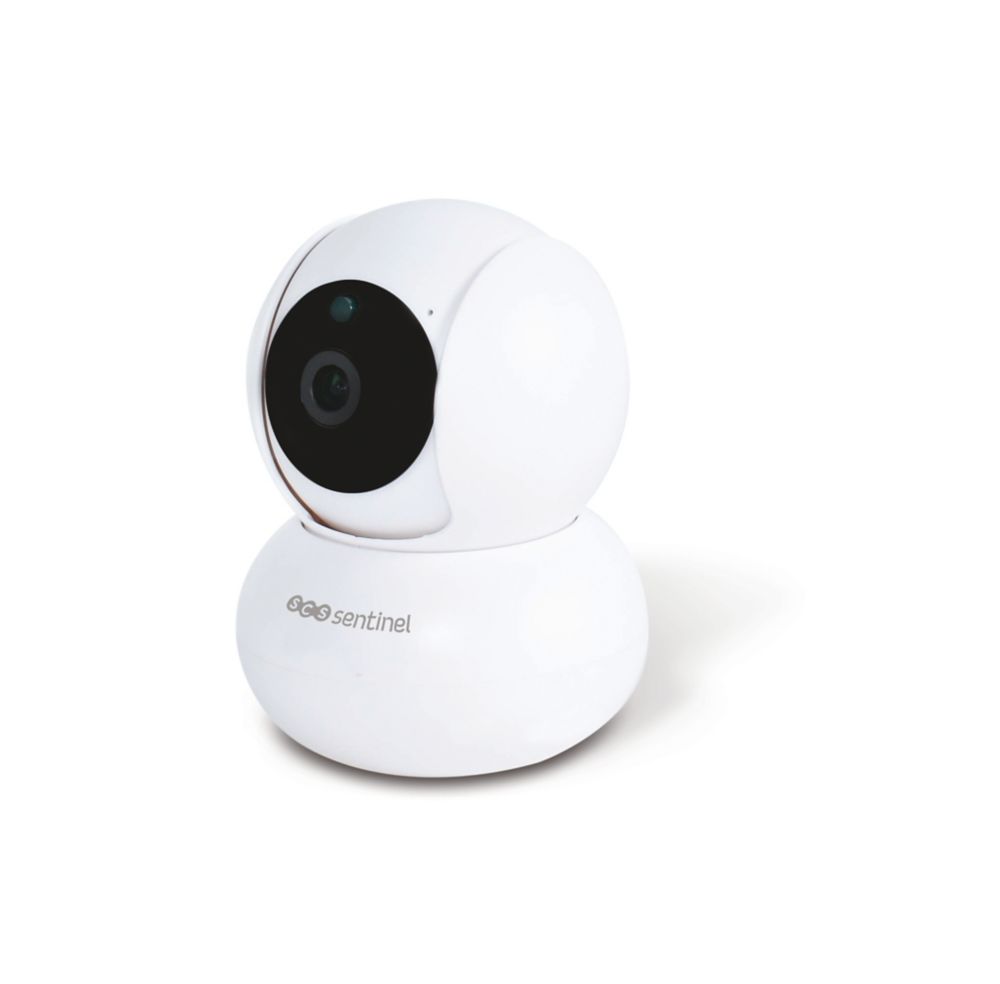 Caméra de surveillance ronde rotative d'intérieur 1 080p filaire blanche  alimentation 12V SCS Sentinel, Communication, sécurité et accès