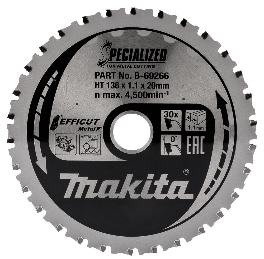 Lame de scie circulaire métal 136 x 20mm 30 dents Specialized Makita