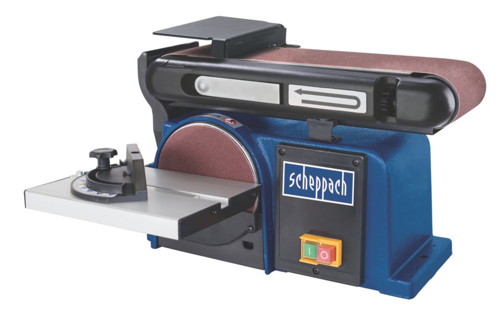 Ponceuse à bande et à disque filaire 100mm 230V Scheppach BTS800 370W 