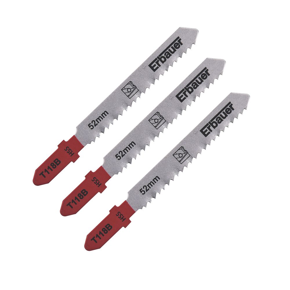 Lot de 3 lames pour scie sauteuse métal 75mm Erbauer