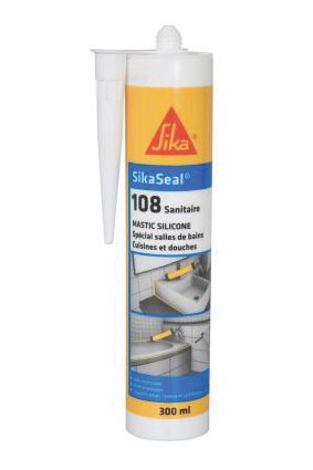 1 mastic silicone sanitaire Sika Sikaseal-108 transparent 300ml