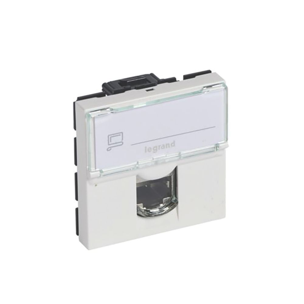 Prise Ethernet RJ45 modulaire Legrand Mosaic LCS², blanche  