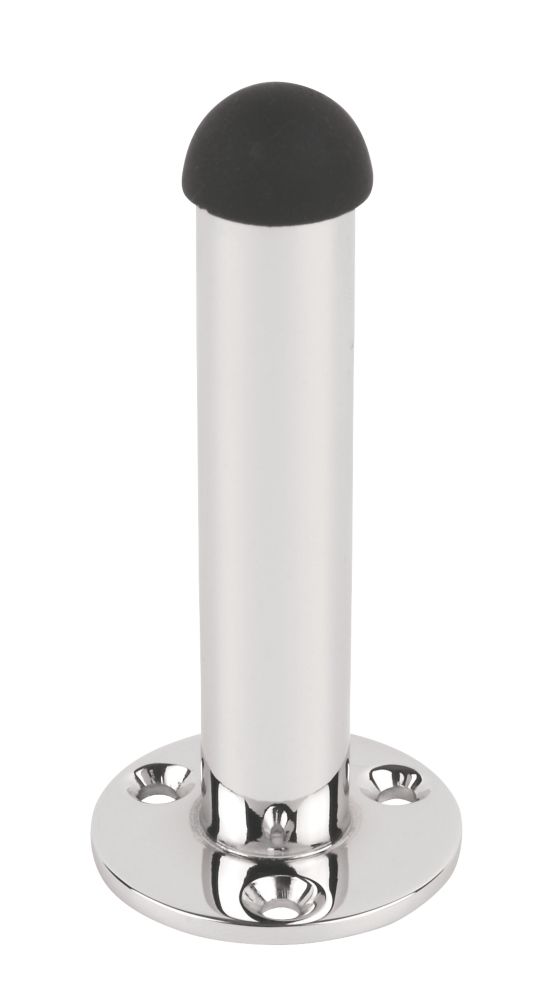 2 butées de porte cylindriques en saillie, chrome poli