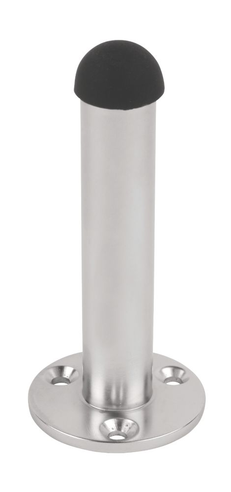 2 butées de porte cylindriques en saillie, chrome satiné