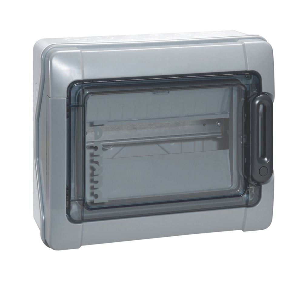 Tableau électrique de garage haute intégrité non équipé d'extérieur Legrand Plexo, résistant aux intempéries, 12 modules, IP65