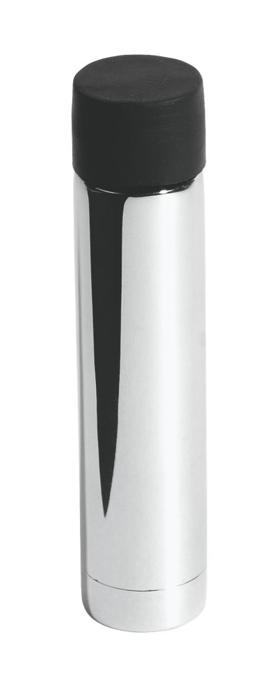  2 butées de porte cylindriques en saillie, fixations invisibles, chrome poli