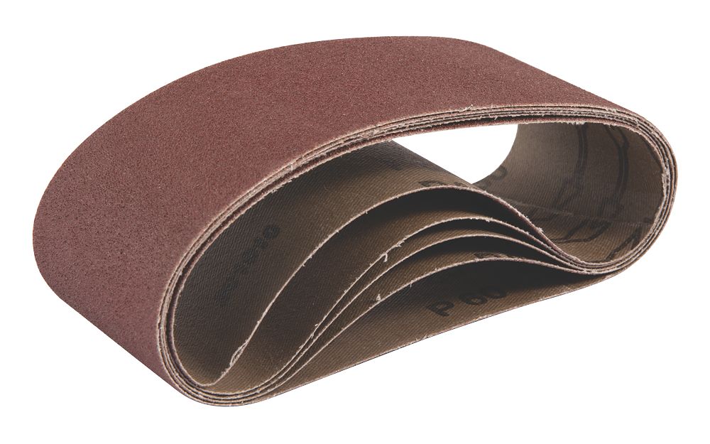 Lot de 5 bandes abrasives non perforées 457 x 76mm grain 60 Titan