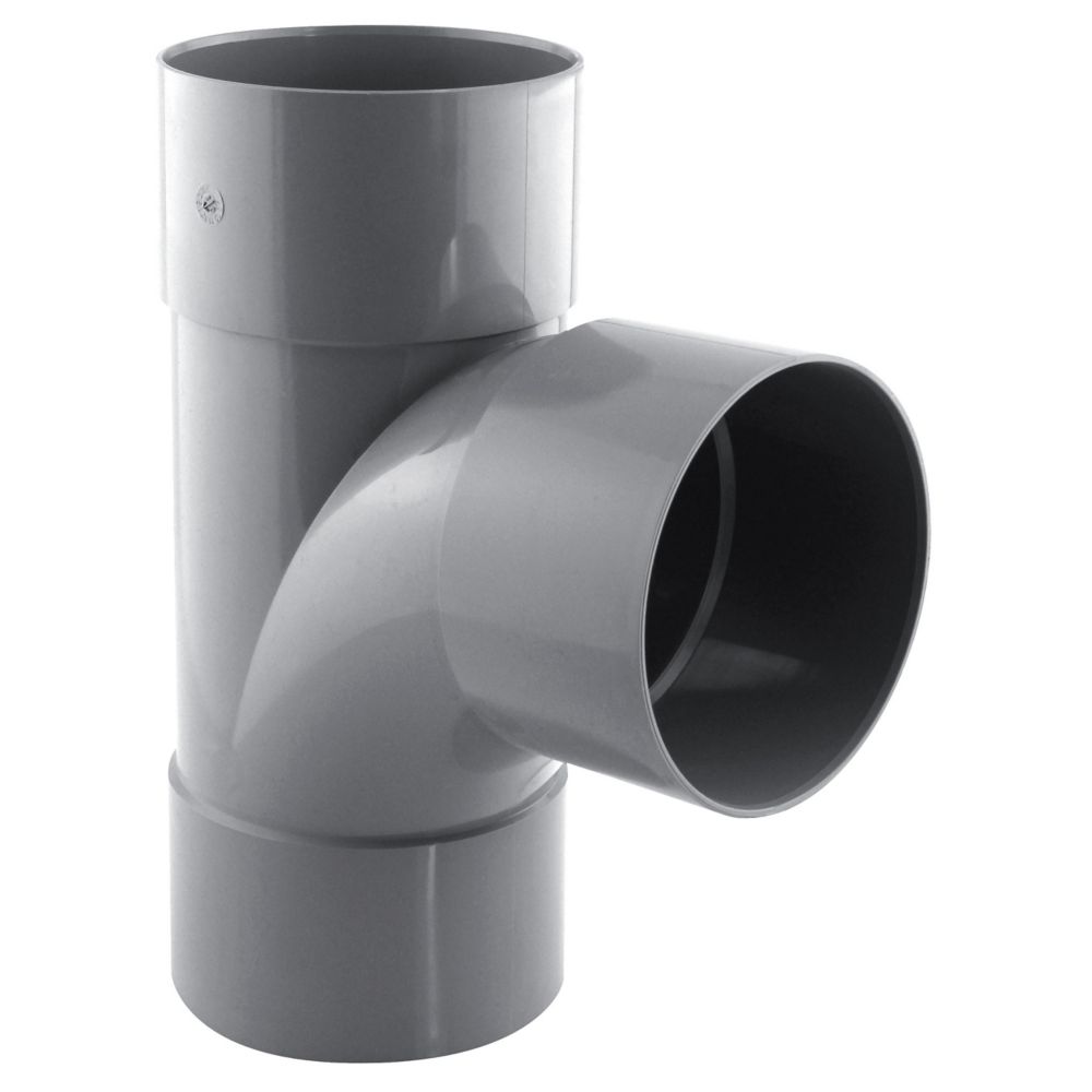 Culotte PVC NF femelle à 87° 100mm à coller gris Fitt