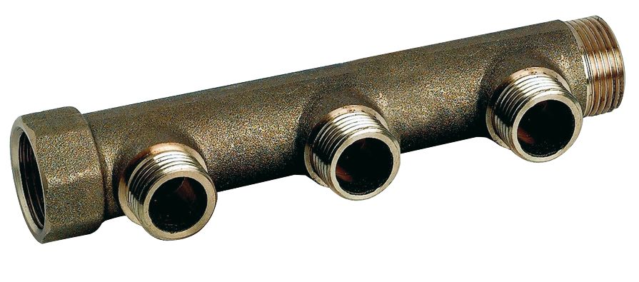 Collecteur sanitaire à 3 ports, adaptateur à compression en laiton Fixoconnect 26/34 - 1 x 15/21 - 1/2"