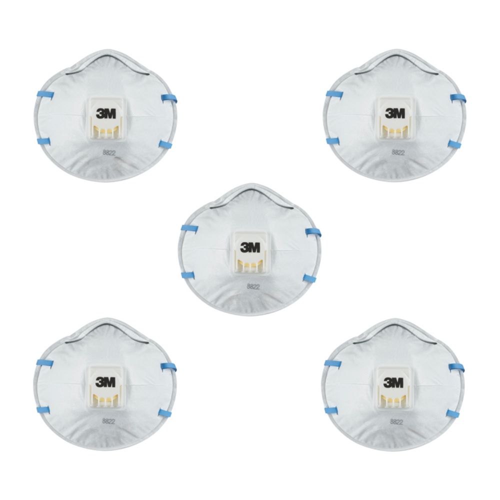 Masques à soupape jetables 3M 8822 Cool Flow FFP2, lot de 5