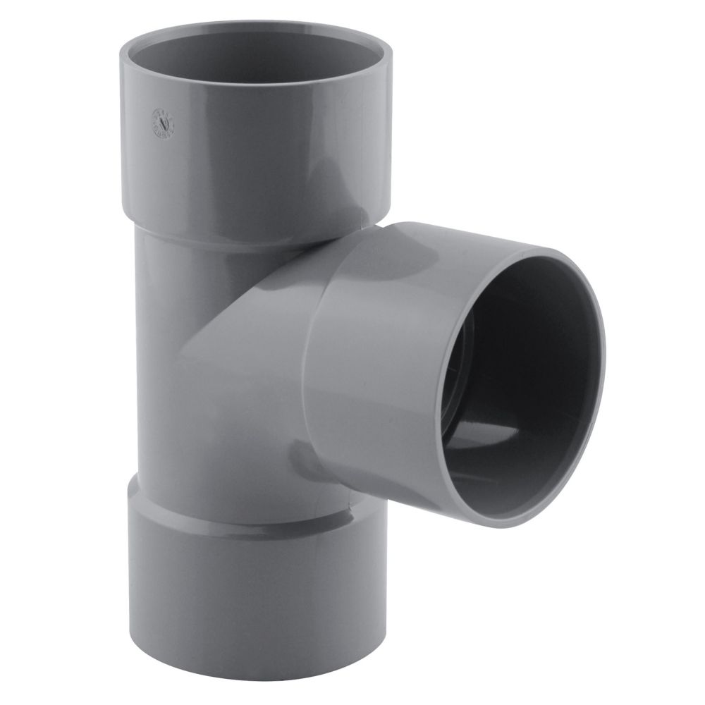 Té PVC NF femelle à 87° 50mm à coller gris Fitt