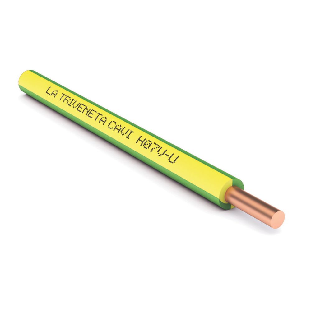 Fil électrique HO7V-U 1x1,5 mm² 100m Vert/Jaune