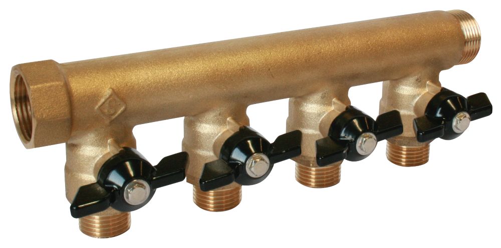 Collecteur sanitaire à 4 ports, adaptateur à compression en laiton Fixoconnect 20/27 - 3/4 x 15/21 - 1/2"