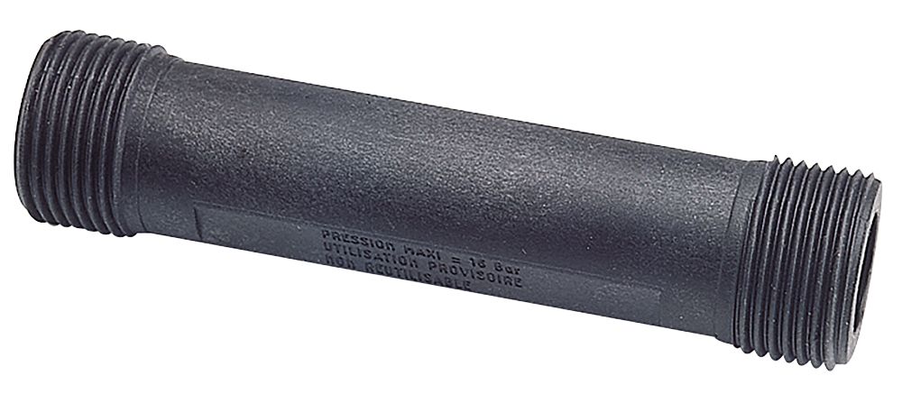 Tube de rinçage plastique double mâle 110 mm pour compteur d'eau Pronorm