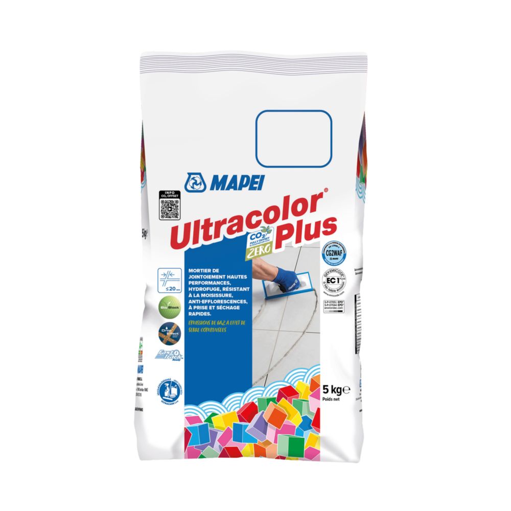 Joint pour murs et sols Mapei Ultracolor Plus 100 blanc 5kg