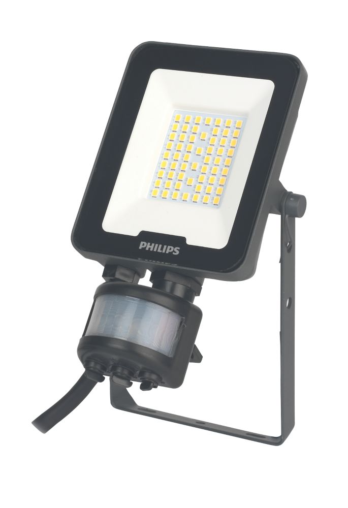 Projecteur LED d'extérieur Philips Ledinaire avec détecteur IRP et cellule photoélectrique, gris, 20W, 2 400lm