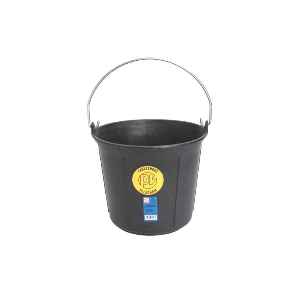 Seau Vinmer en caoutchouc noir 11L 