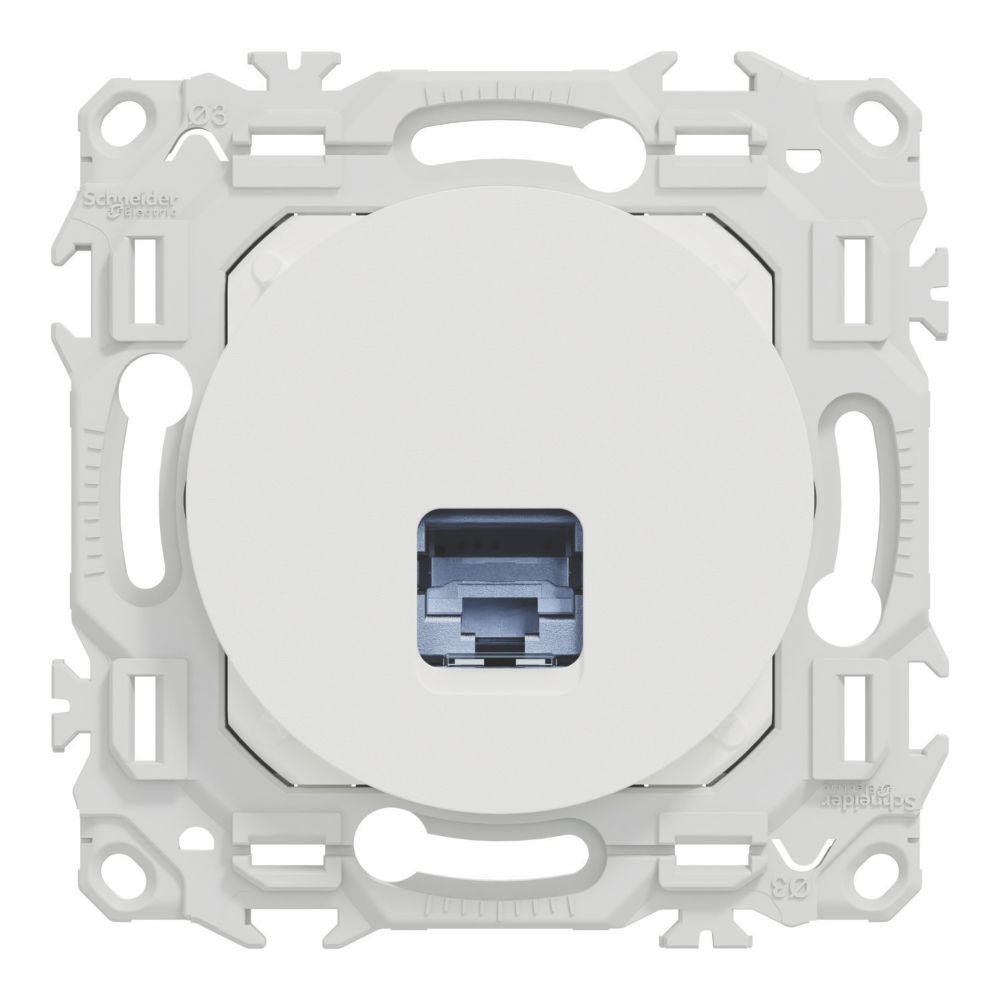 Prise RJ45 CAT6 STP 1 poste Schneider Electric Odace blanc 