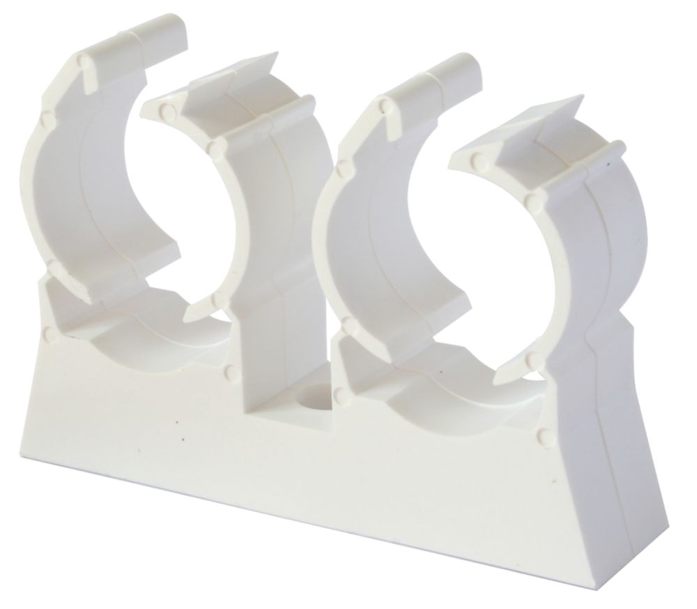 Attaches à double charnière Fixoconnect 16mm, blanches, lot de 100