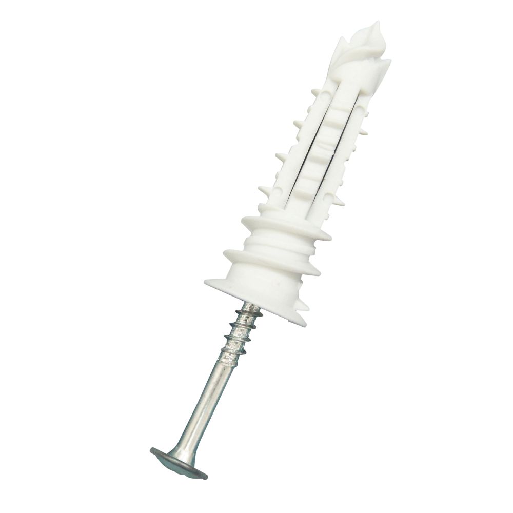 Lot de 50 chevilles à expansion autoperceuses en nylon EasyFix avec vis à tête cylindrique 43mm