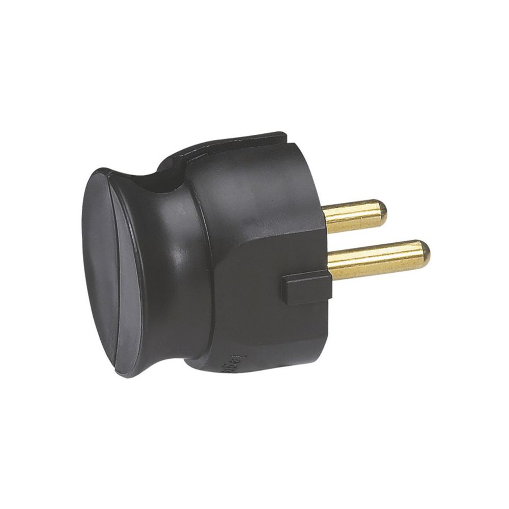 Prise extra-plate noire 2P 16A avec sortie latérale, Legrand