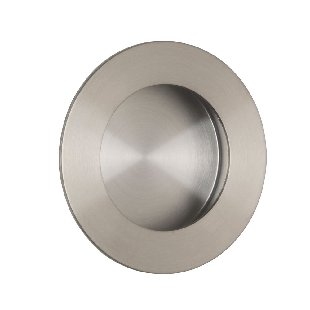 Poignée de tirage encastrée circulaire Eurospec 78mm en acier inoxydable satiné 