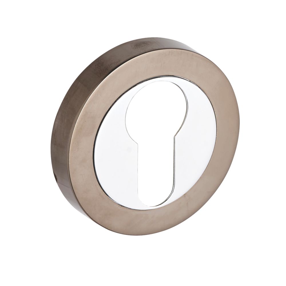 Écusson Euro (à l'unité) Smith & Locke en chrome / nickel noir 50mm 