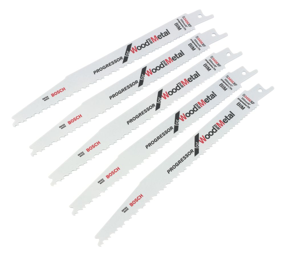 Lot de 5 lames pour scie sabre multi matériaux 200mm S 3456 XF Progressor Bosch