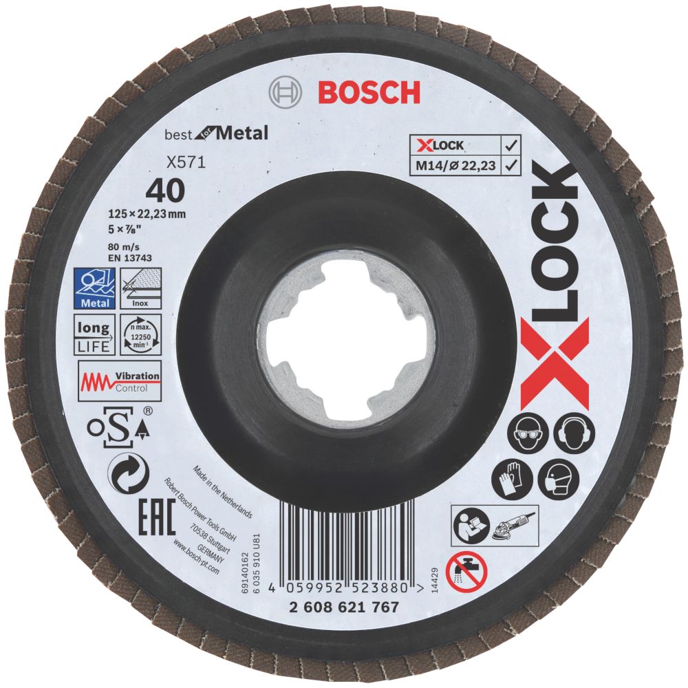 Disque à lamelles 125mm grain 40 X-Lock X571 Bosch