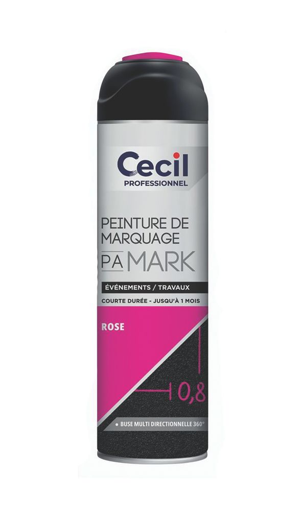 Peinture aérosol multisupports Cecil Professional 500ml Rose Mat