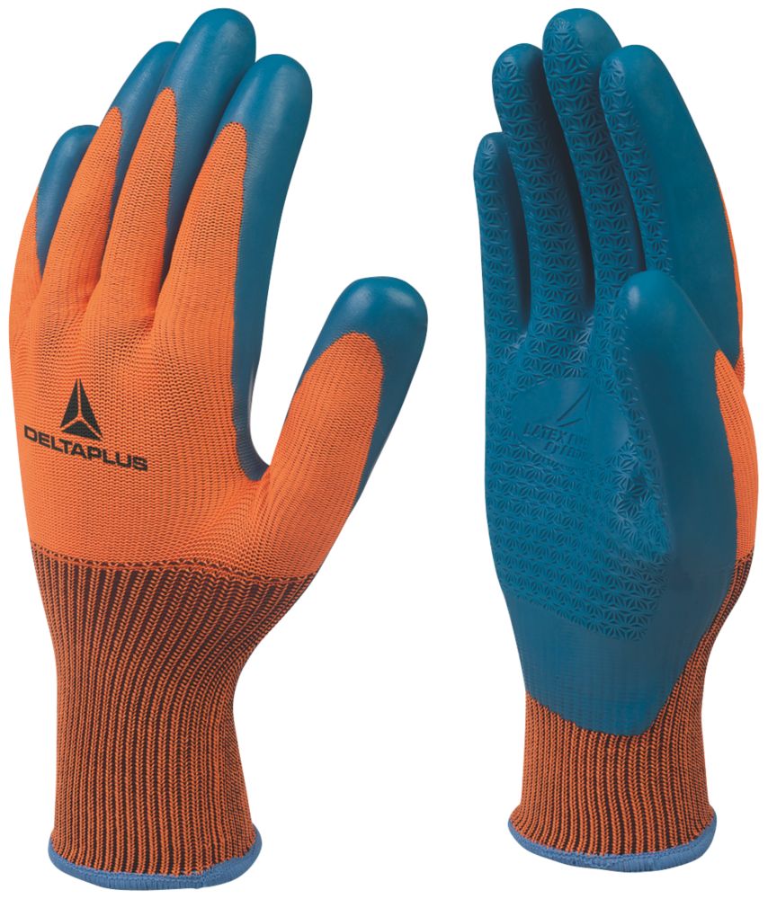 Gants de manutention Delta PLUS VE733 Supreme Grip orange / bleus taille L