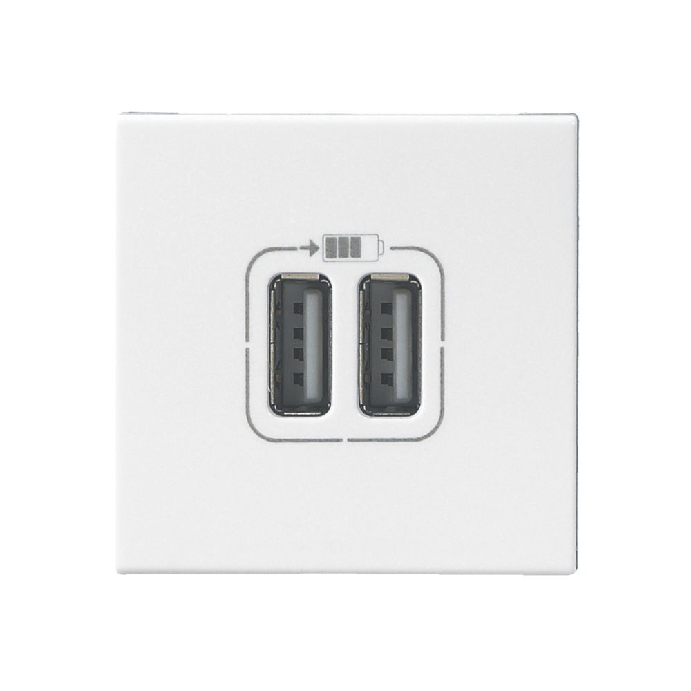 Double chargeur USB A 1 poste Mosaic blanc Legrand