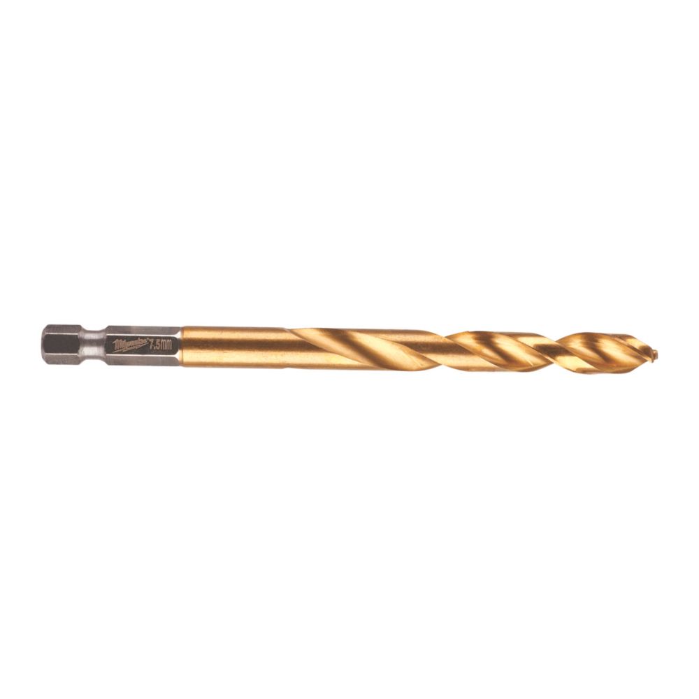 Foret métal HSS à queue hexagonale Milwaukee Shockwave 7,5mm x 110mm 