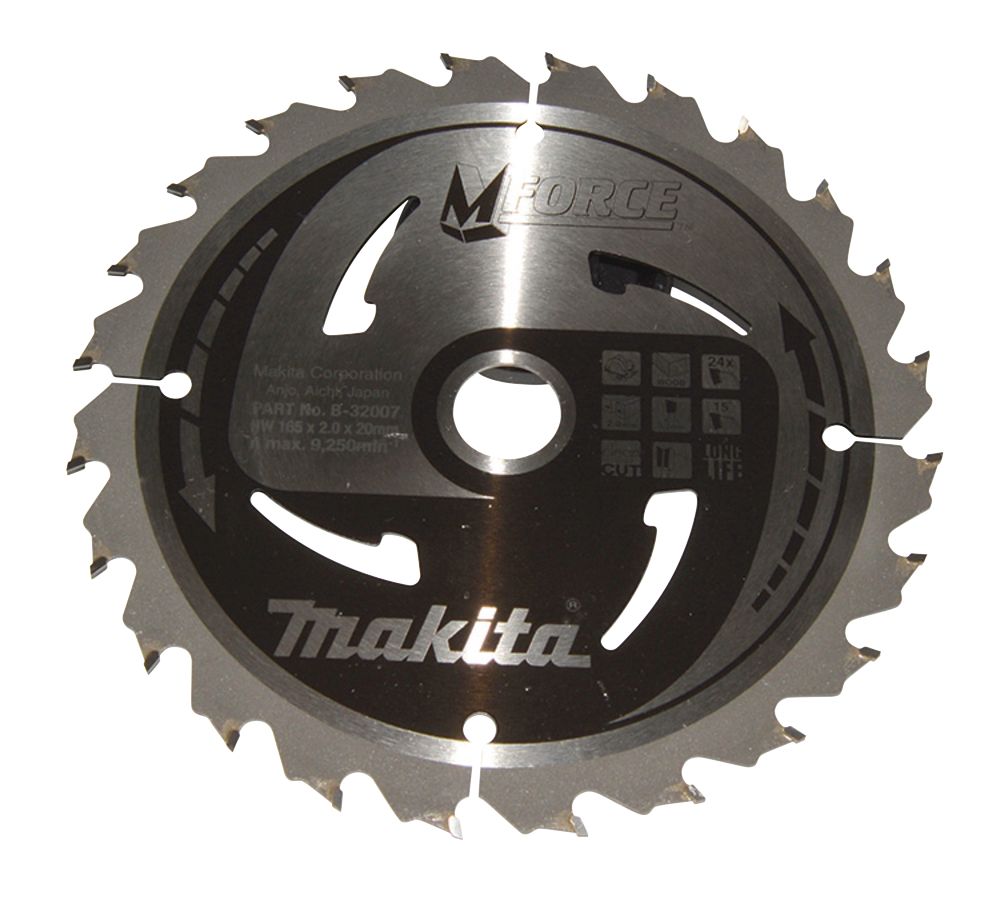 Lame de scie circulaire bois 165 x 20mm 24 dents Makita