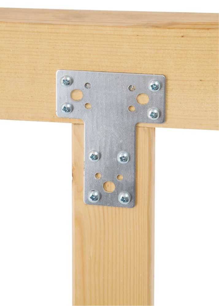 Platines d'assemblage galvanisée argent Suki 143 x 45 x 160mm, lot de 25