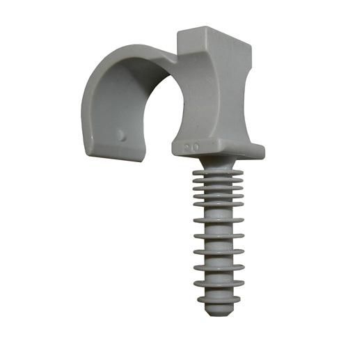 Clips de tuyau simples Fixoconnect 25mm, gris, lot de 100